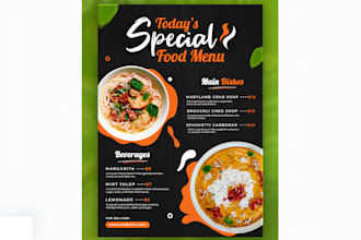 design creative restaurant menu, food menu, and price list