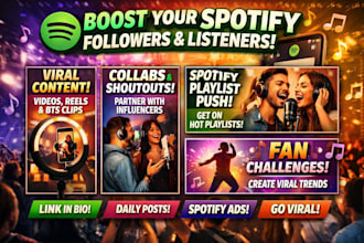 create a viral social media plan to boost your spotify followers and listeners