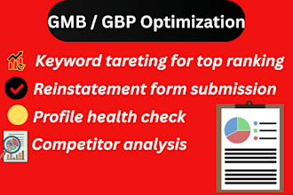 create and optimize your gmb account and gbp setup