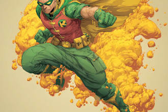 create epic superhero comic character art in digital style