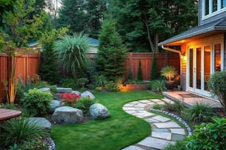 design front yard, backyard, home garden as landscape