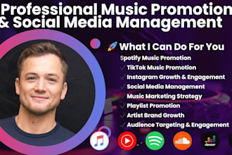 do spotify promotion, music marketing and social media management for artists