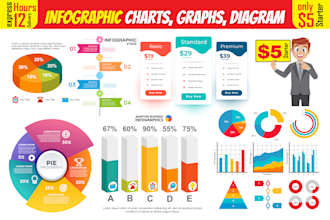 design professional infographic charts, graph, tables and diagram