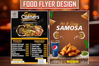 design any restaurant food flyer and poster redesign