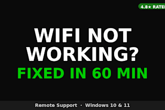 fix wifi not connecting, no internet, and network errors on windows remotely