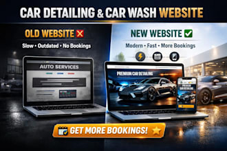 design car detailing, car wash or car dealership wordpress website
