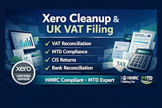 do xero bookkeeping UK, vat returns, mtd filing and cleanup