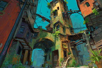 create environmental concept 2d diorama