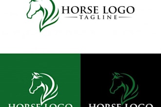 design luxury horse, racing, farm and equine business logo