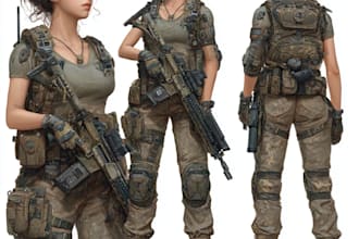 design 2d game art military character design