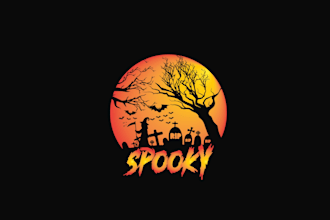 create graceful and fantastic spooky logo design