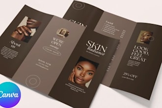 design promotional brochure, booklet for med spa cosmetic botox, facials