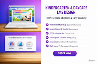 design kindergarten website, preschool website, daycare website, school website