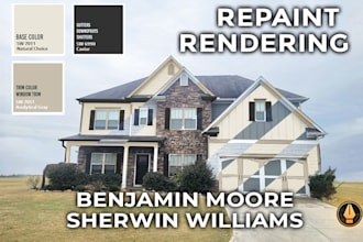 photoshop sherwin willams or benjamin moore paint interior and exterior of house