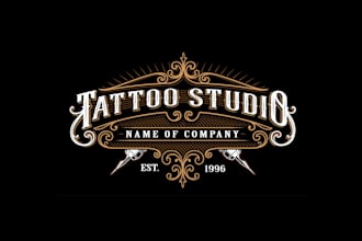 create professional and specially tattoo shop logo design