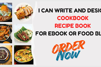 write your cookbook, food recipes ebook or food blog