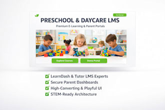 build preschool website, kindergarten website, daycare website education wesbite