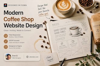 design a modern coffee shop website in figma