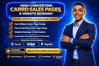 carrd online ebook sales page,carrd coaching sales page website redesign