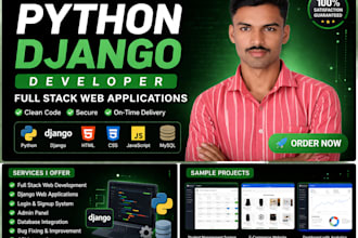 build a full stack django web app with admin panel and mysql