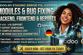fix odoo sh staging error, resolve odoo bugs, and develop custom modules website