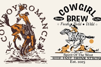 draw vintage american western for tshirt design or logo
