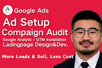 be google ads adwords PPC campaign setup audit, landingpage expert