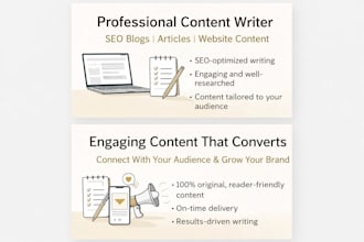 write SEO blog posts, articles and website content