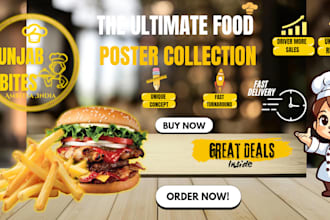 design professional food posters and restaurant flyers