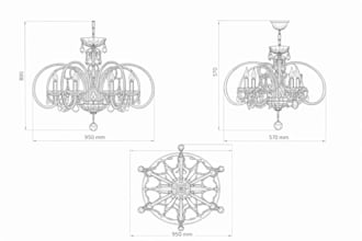 create detachable and foldable 3d ring light, 3d chandelier design, led light