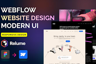 design or redesign  responsive webflow website using relume, figma to webflow