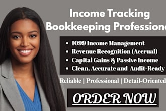 do income tracking bookkeeping, 1099 income, revenue and capital gains reporting