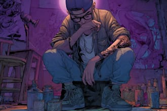 comic book illustration with comic book illustrator