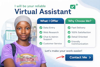 be your reliable virtual assistant for data and entry tasks