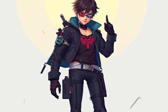 design anime character , cyberpunk character