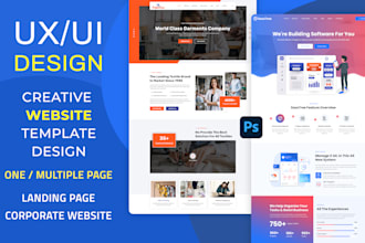 design creative one page website psd template
