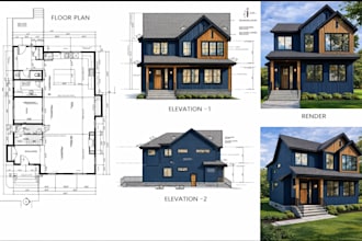 be your architect draftsman for house plans autocad 2d floor plan
