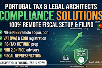 be your portugal tax advisor, nif niss expert, and handle vat irs compliance