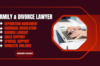 draft and advice family law, child custody, and divorce