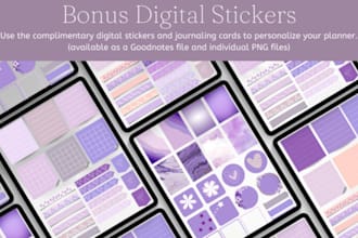 design hyperlinked digital planner, journal, fillable PDF, workbook and lead