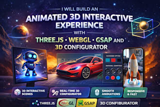 build an animated 3d interactive website with threejs, webgl, gsap and 3d