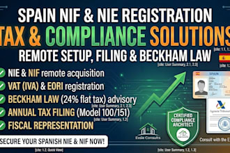 be your spain tax advisor, nie nif expert, and handle beckham law compliance