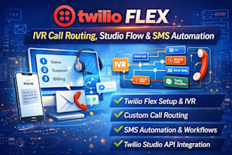 twilio flex expert twilio IVR call routing studio flow SMS call automation
