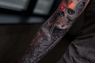 create a tattoo design of tattoo sleeve