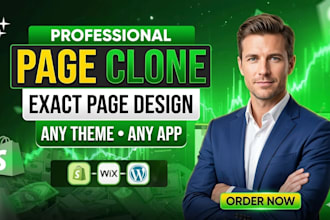 clone shopify landing page design redesign with gempages, pagefly, instant
