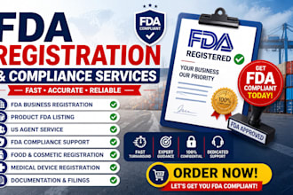 provide fda registration, listing  and US agent services