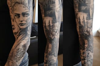create a tattoo design of tattoo sleeve