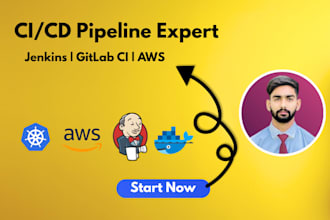 build ci cd pipeline using jenkins or gitlab ci for AWS