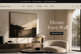 build wall art shopify store pod store digital art website art website etsy shop