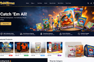 build anime trading card store game card store pokemon trading card game website